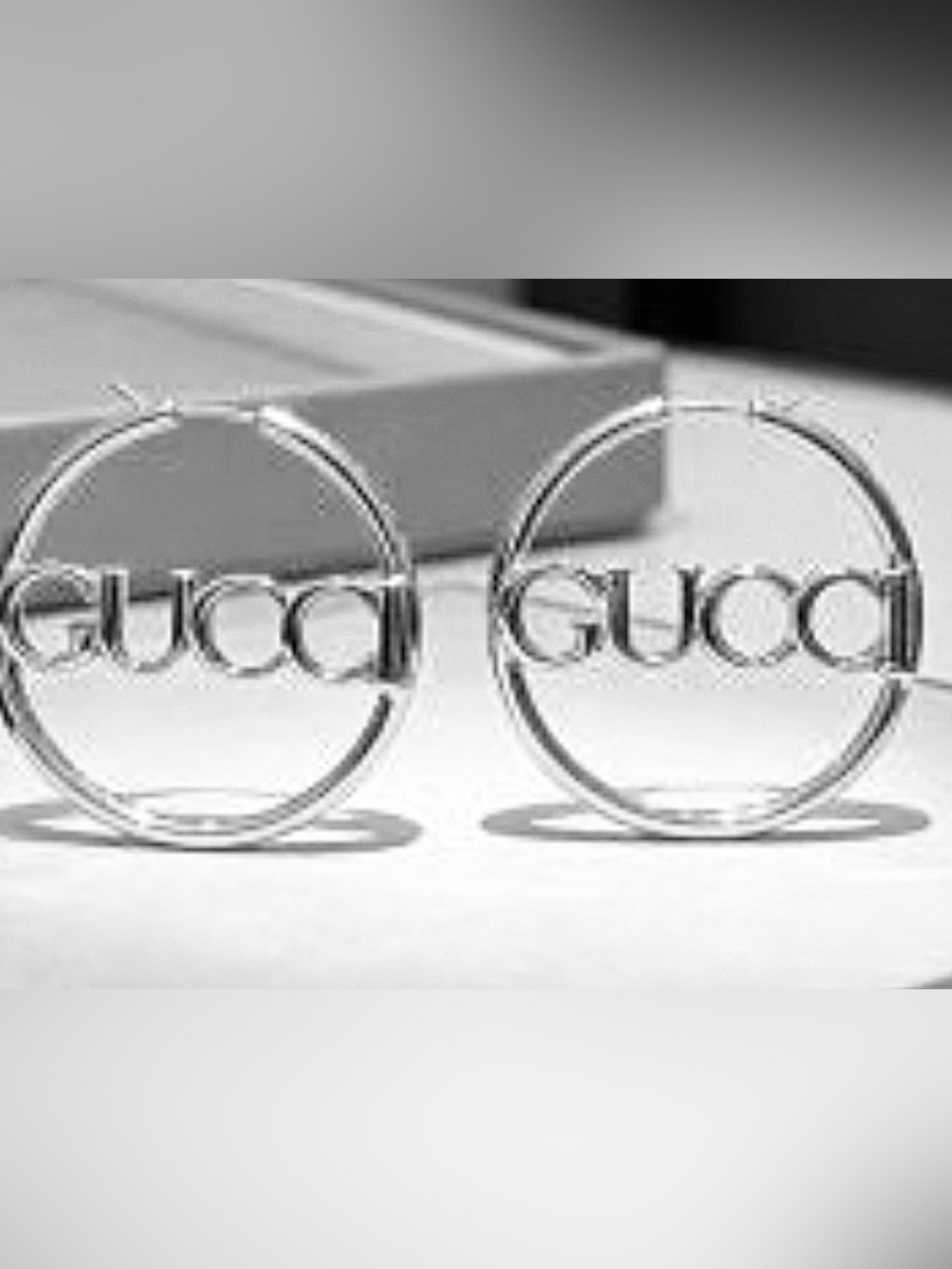 Gucci Style Silver Double G Hoop Earrings